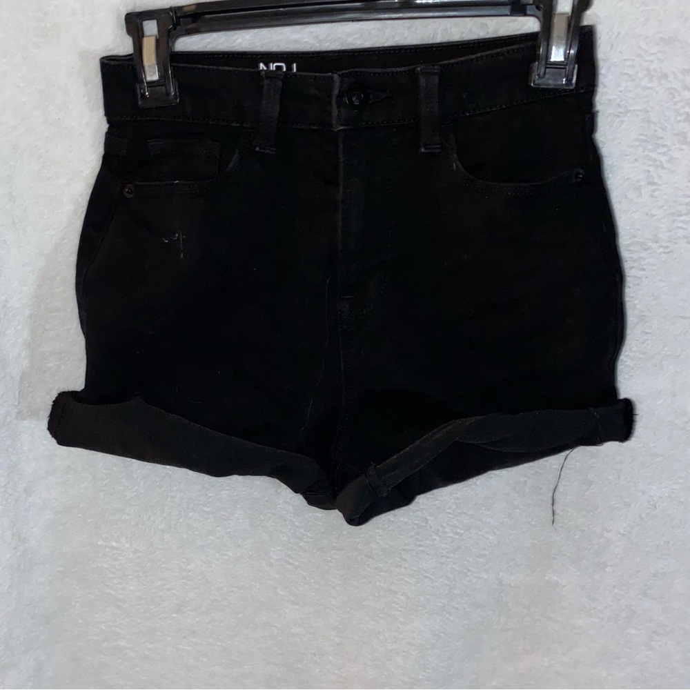 Black jean shorts